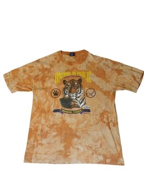 Vintage 90s Single Stitch Animal Republic Orange Tiger Shirt Mens XL